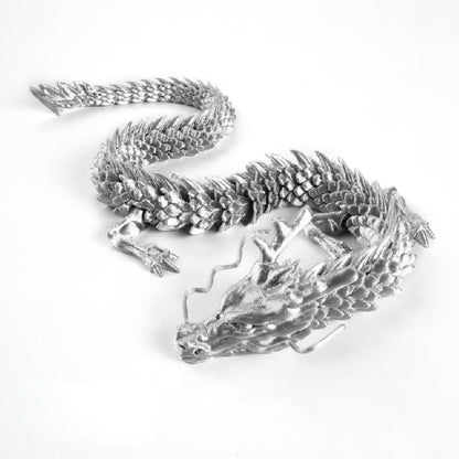 3D Printed Dragon  silk silver